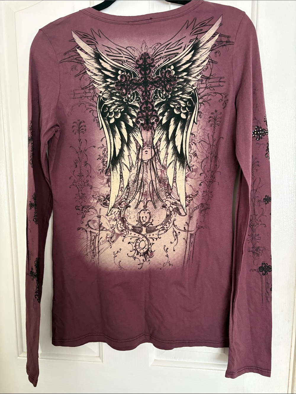 Women's Long Sleeve Graphic Tee in Mauve - Picture 3 of 5